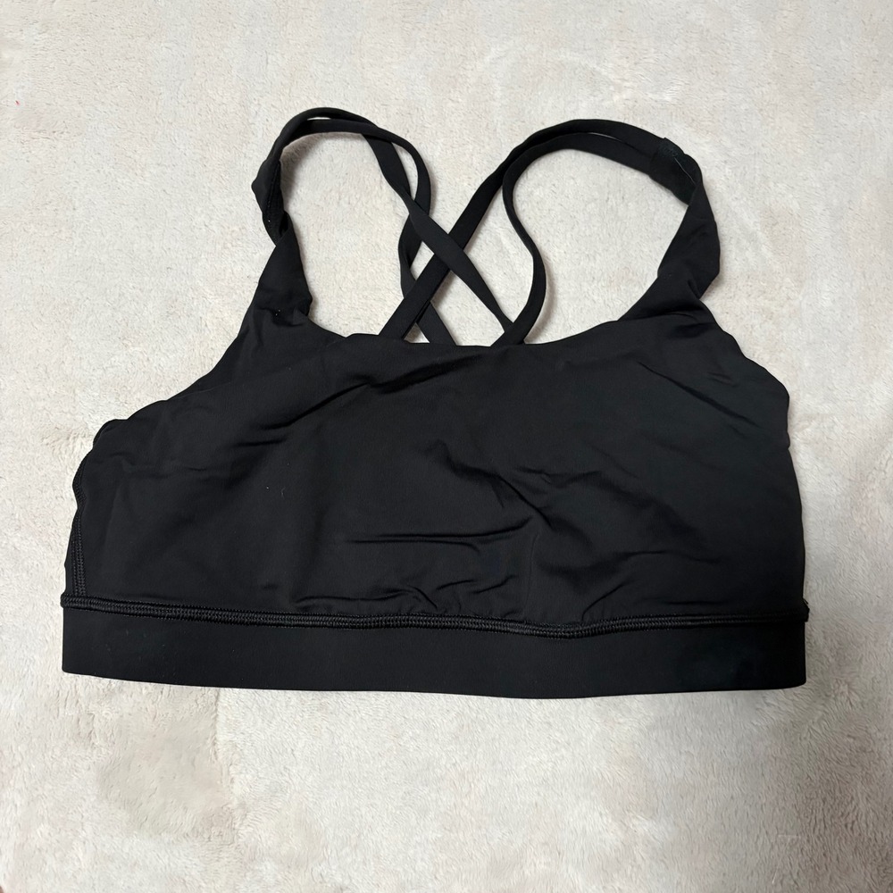 Lululemon Free to Be Serene Sports Bra Womens Black size 6 Strappy Yoga Gym View 2
